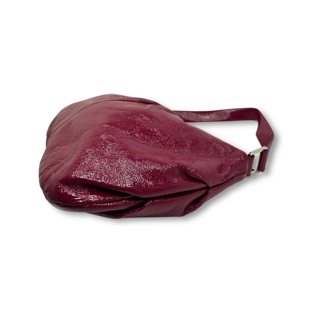 Hobo International Women Patent Shoulder Bag Berry Wine Purple Crinkle Leather - Picture 8 of 14